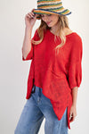 Capture The Moment Red Loose Knit Sweater Tunic