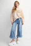 Heirloom Bloom Ecru Eyelet Washed Terry Pullover