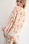 Blossom Lane Floral Oatmeal Knitted Sweater Cardigan