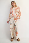 Blossom Lane Floral Oatmeal Knitted Sweater Cardigan