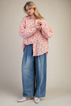 Daisy Dreams Pink Floral Print Cotton Gauze Washed Top