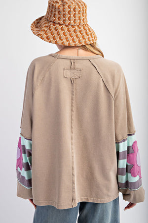 Ready To Bloom Mushroom Flower Patch Washed Pullover