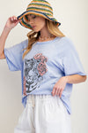Hear Me Roar Tiger Print Mineral Washed Top
