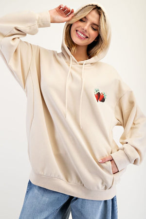 Sunshine In My Soul Strawberry Beige Hoodie