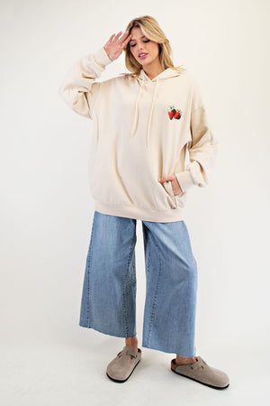 Sunshine In My Soul Strawberry Beige Hoodie
