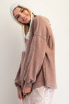 Sweet Simplicity Milk Coffee Mineral Washed Terry Pullover