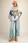 Starlight Patchwork Washed Cotton Pullover
