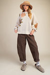 Whispered Petals Oatmeal Floral Pattern Sweater