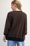 Fierce Love Patch Black Washed Terry Top
