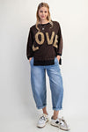 Fierce Love Patch Black Washed Terry Top
