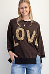 Fierce Love Patch Black Washed Terry Top
