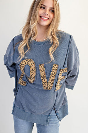 Fierce Love Patch Washed Terry Top