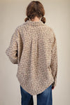 Meadow Mist Floral Print Khaki Washed Gauze Top