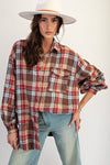 Canyon Trails Washed Plaid Tunic Top