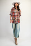 Canyon Trails Washed Plaid Tunic Top