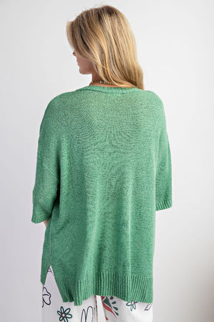 Where I Belong Short Sleeve Knitted Sweater Top