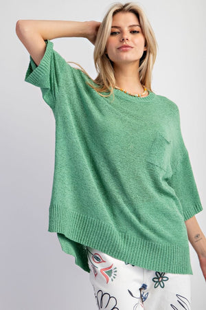 Where I Belong Short Sleeve Knitted Sweater Top