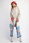 Starry Ease Ecru Washed Terry Knit Pullover Top