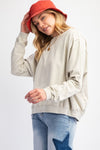 Starry Ease Ecru Washed Terry Knit Pullover Top