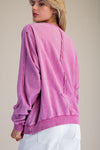 Starry Ease Orchid Washed Terry Knit Pullover Top
