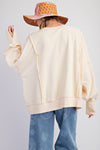 Love Is All You Need Cream Washed Terry Knit Pullover