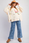 Love Is All You Need Cream Washed Terry Knit Pullover