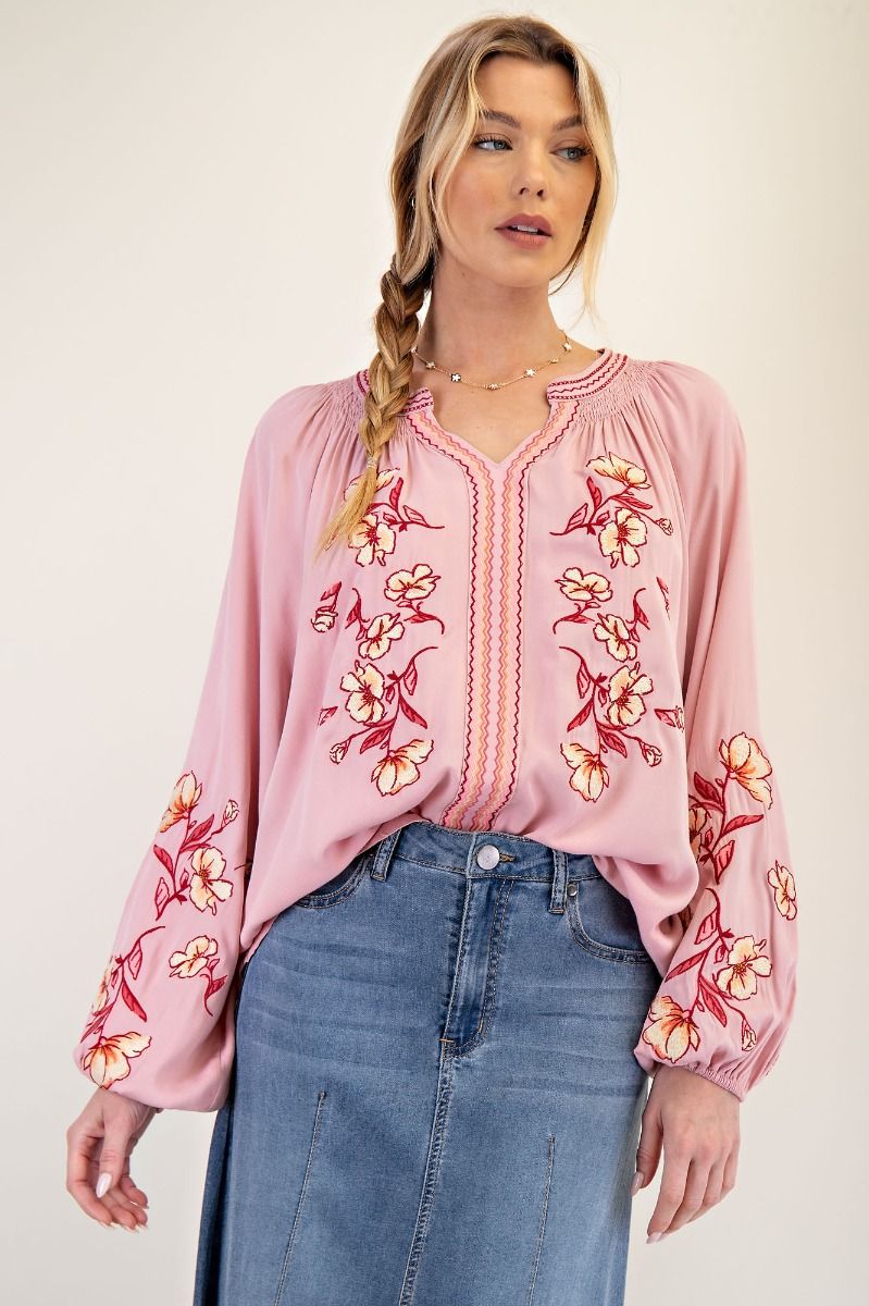 Wildflower Song Dusty Rose Top