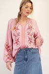 Wildflower Song Dusty Rose Top