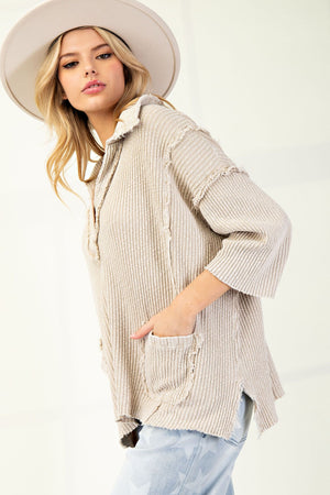 Remember It All Mineral Washed Ribbed Pullover Top