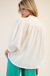 Petal Perfection Embroidered Cotton Gauze Top