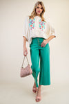 Petal Perfection Embroidered Cotton Gauze Top