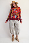 Painted Petals Floral Pullover Sweater