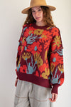 Painted Petals Floral Pullover Sweater