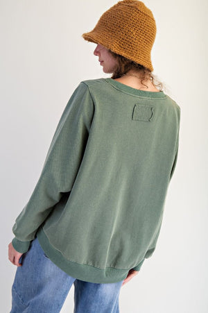 Lucky Denim Horseshoe Patch Terry Pullover