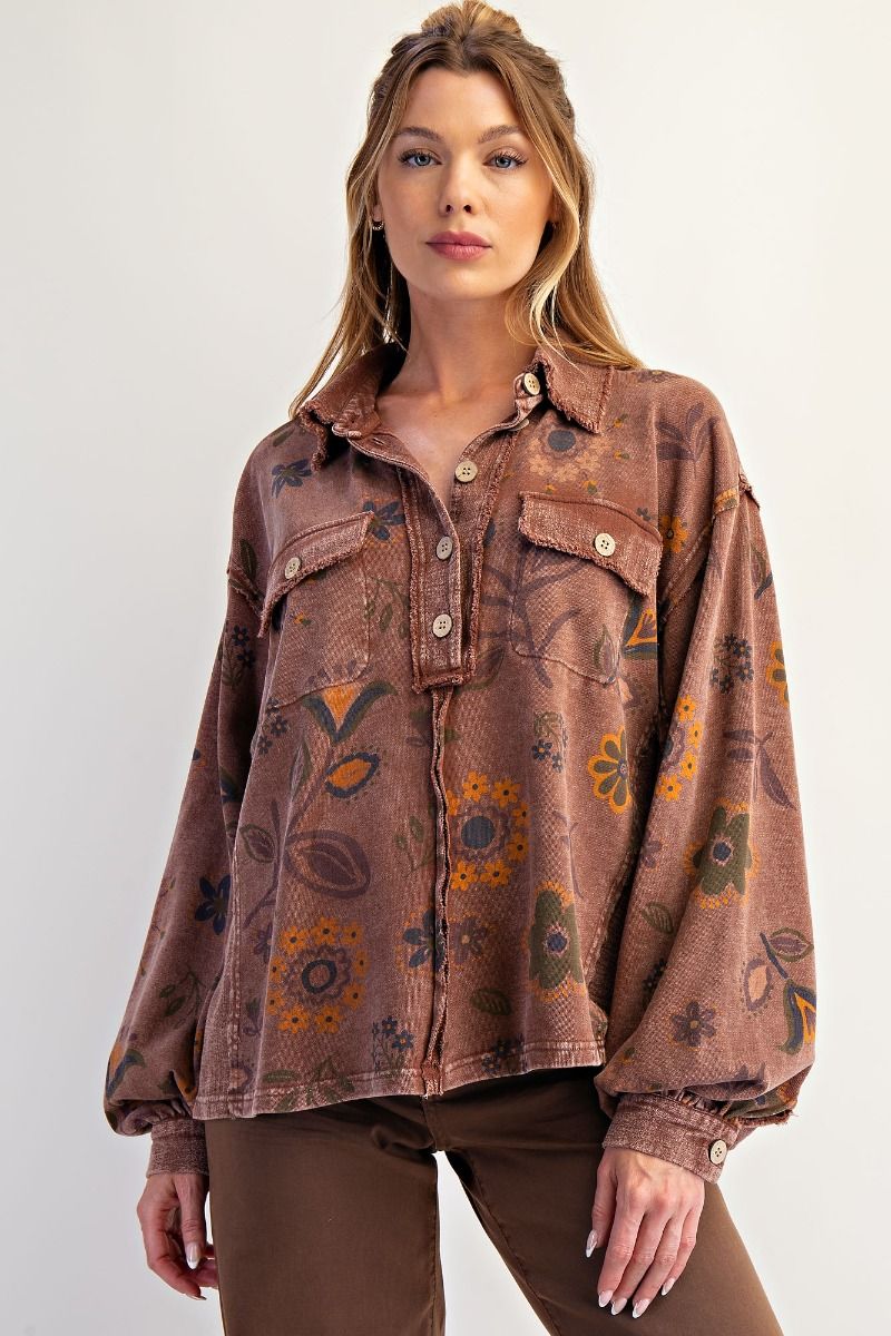 Wildwood Petals Washed Terry Pullover Top