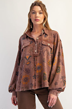Wildwood Petals Washed Terry Pullover Top
