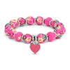 Blue Floral Kids Clay Beaded Stretch Charm Bracelets