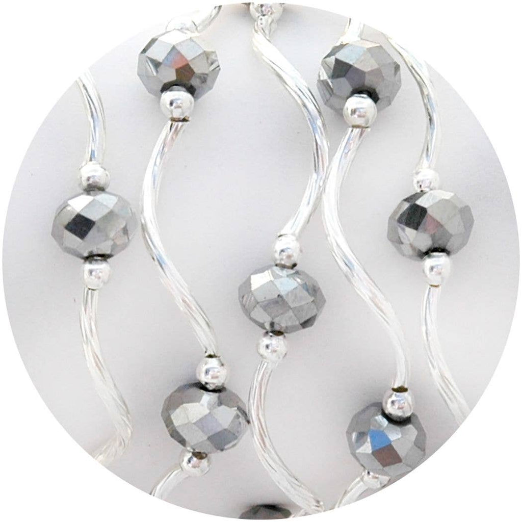 Pewter Color Story Gemstones + Crystals Beaded Stretch Bracelets