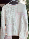 Sunkissed Coconut Simple Girly Ivory & Light Pink Sweater
