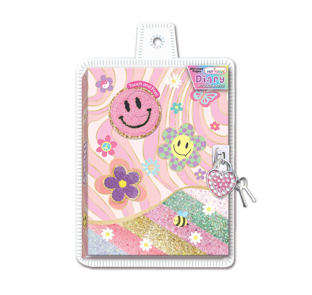 Groovy Flower Diary With Lock & Keys