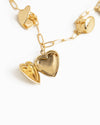 Seven Heart Gold Locket Charm Necklace