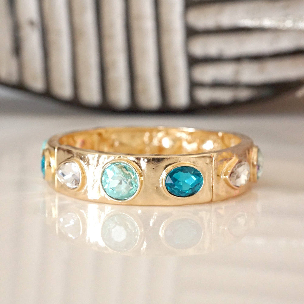 Delphine Blues Sparkly Crystal Stretch Bangle