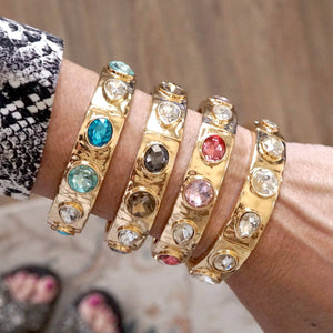 Delphine Blues Sparkly Crystal Stretch Bangle