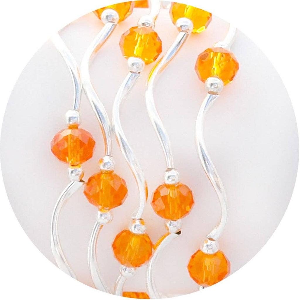 Orange Color Story Gemstones + Crystals Beaded Stretch Bracelet