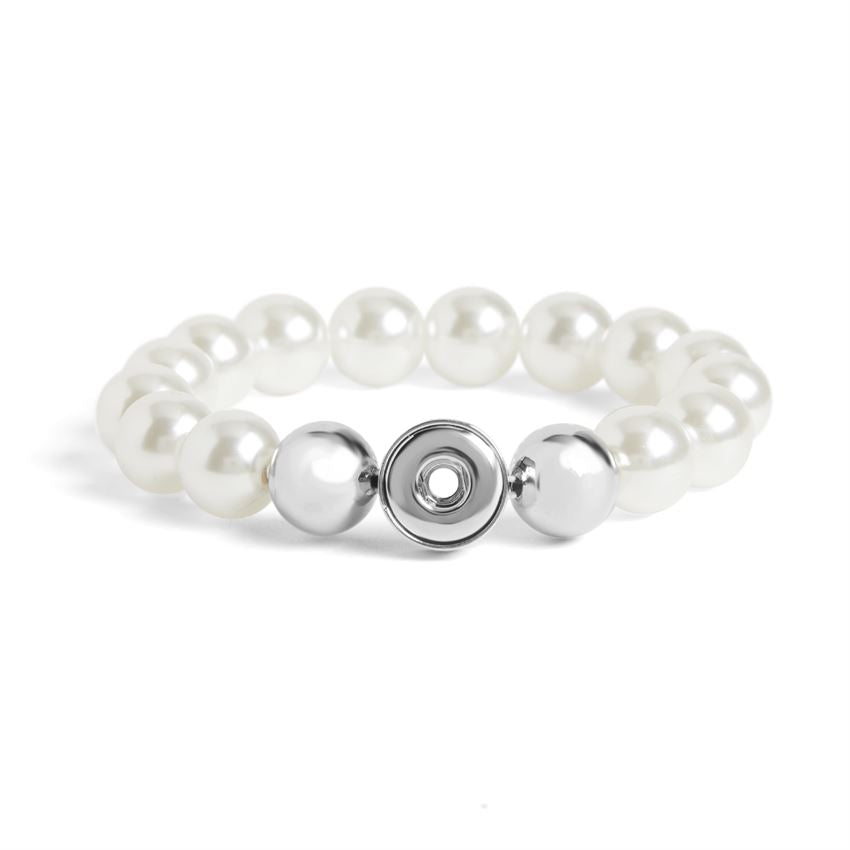 Petite GingerSnaps White Pearl Stretch Bracelet