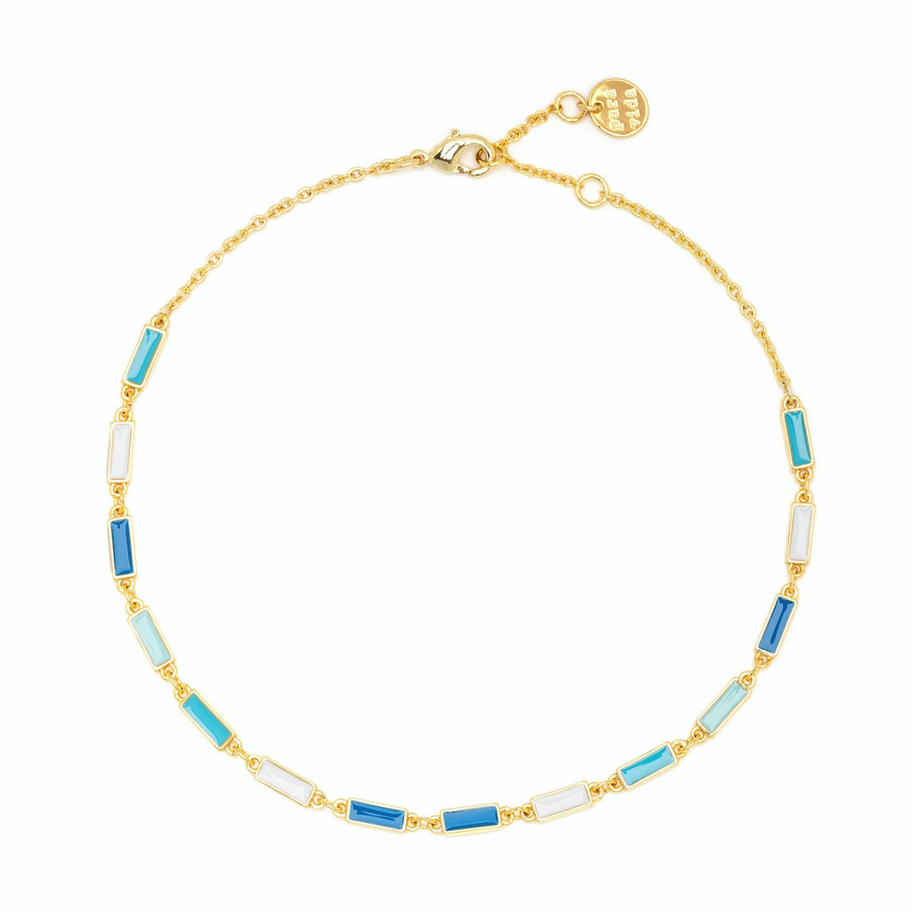 Enamel Bar Chain Pura Vida Gold Anklet