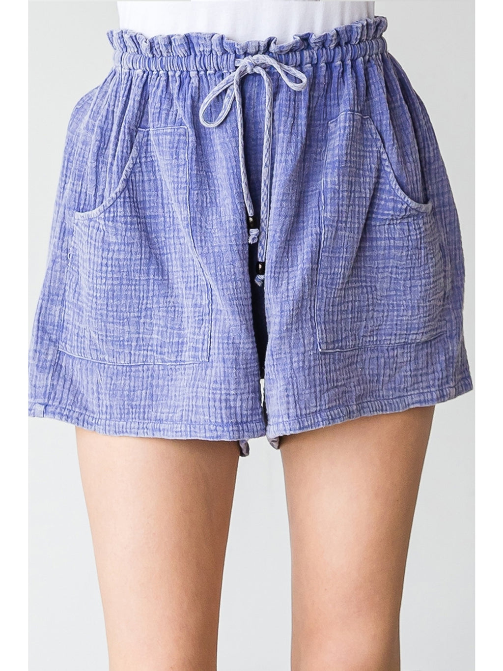 See You Soon Textured Washed Shorts