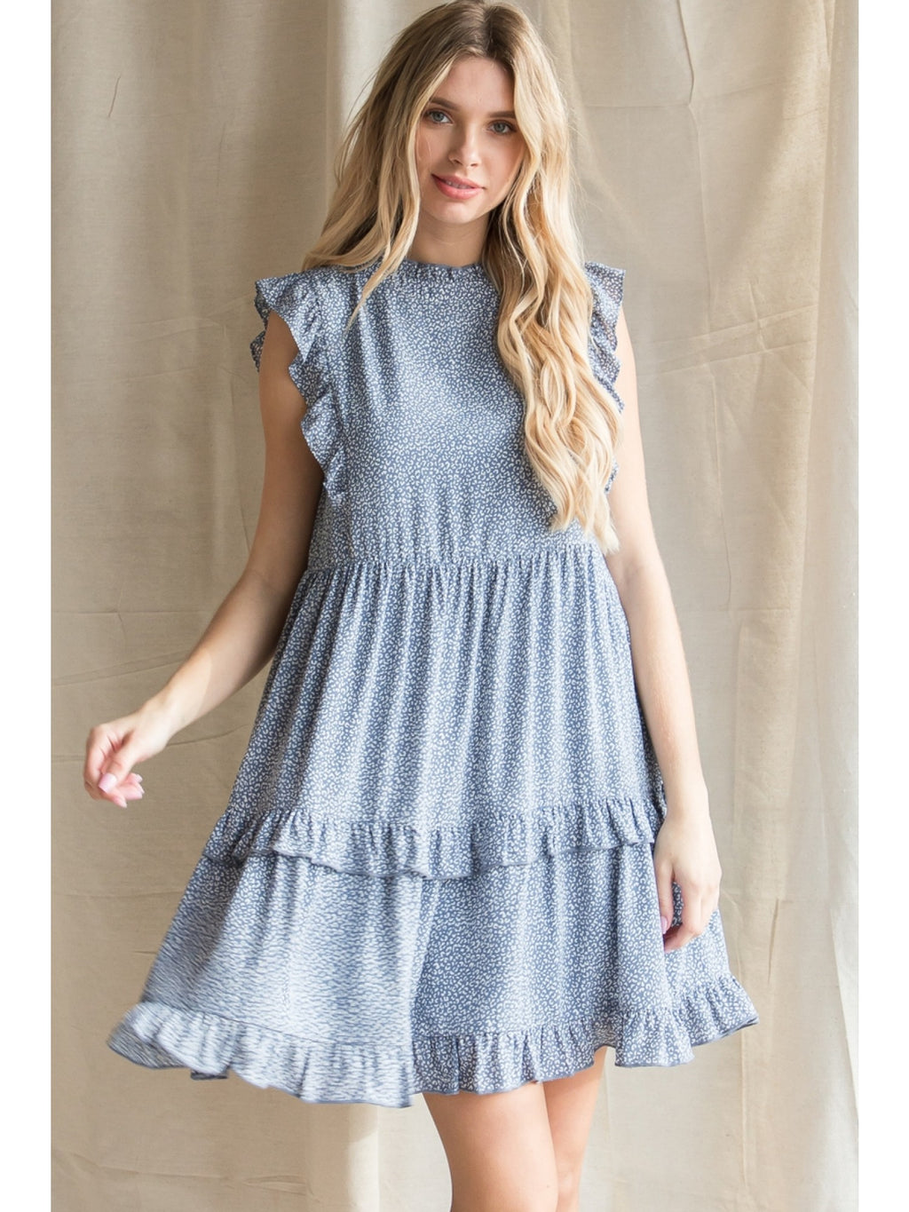 All The Frills Leopard Print Babydoll Dress