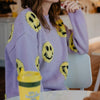 Katydid Light Purple Happy Face Sweater