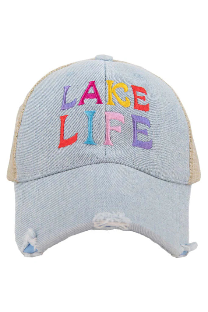 Lake Life Denim Trucker Hat